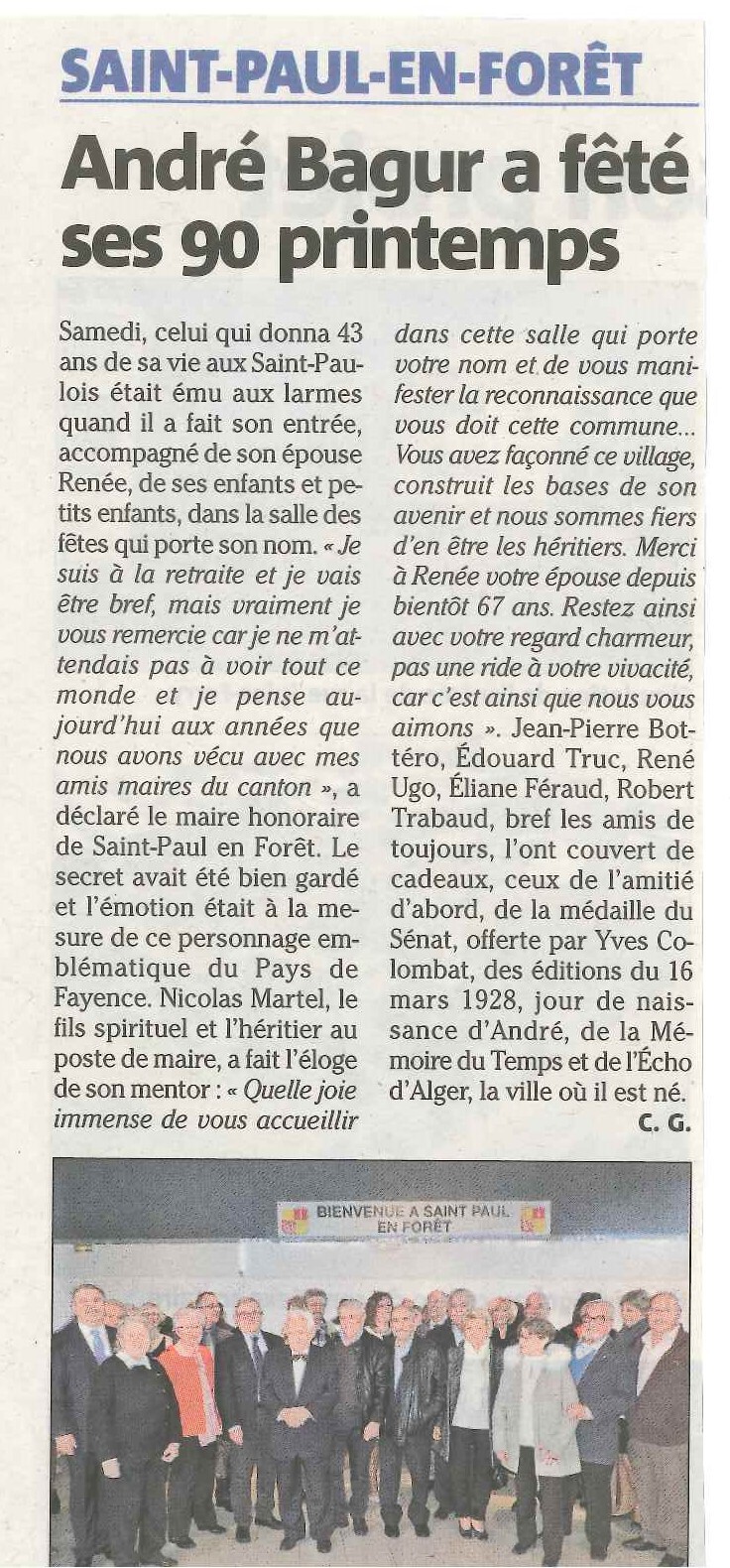 Anniversaire Mr BAGUR