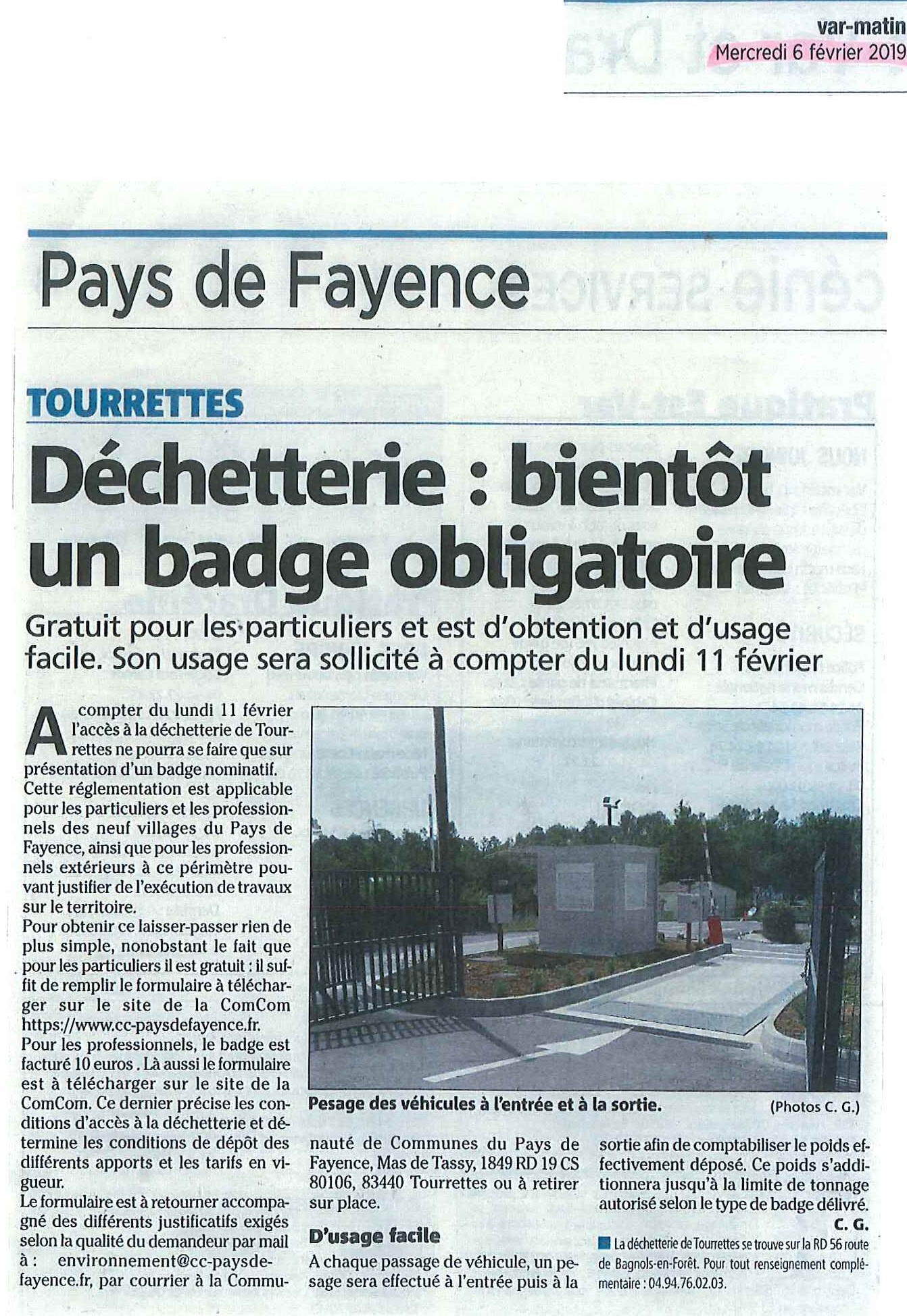 Déchetterie: bientôt un badge obligatoire