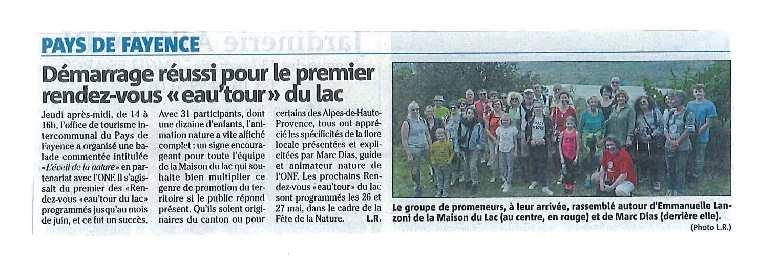 Démarrage réussi pour le premier RDV Eau tour du lac