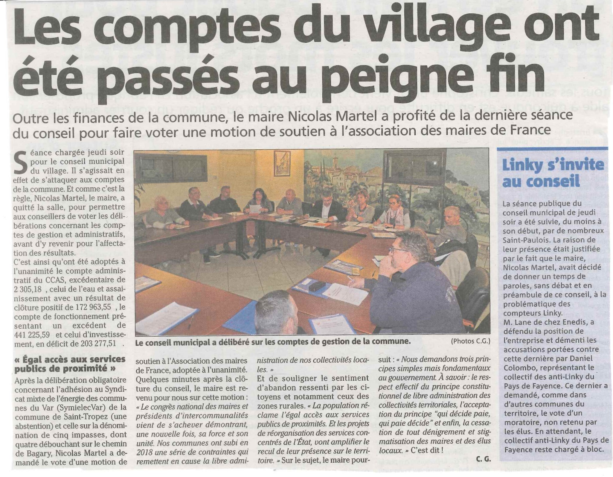 Les comptes du Village