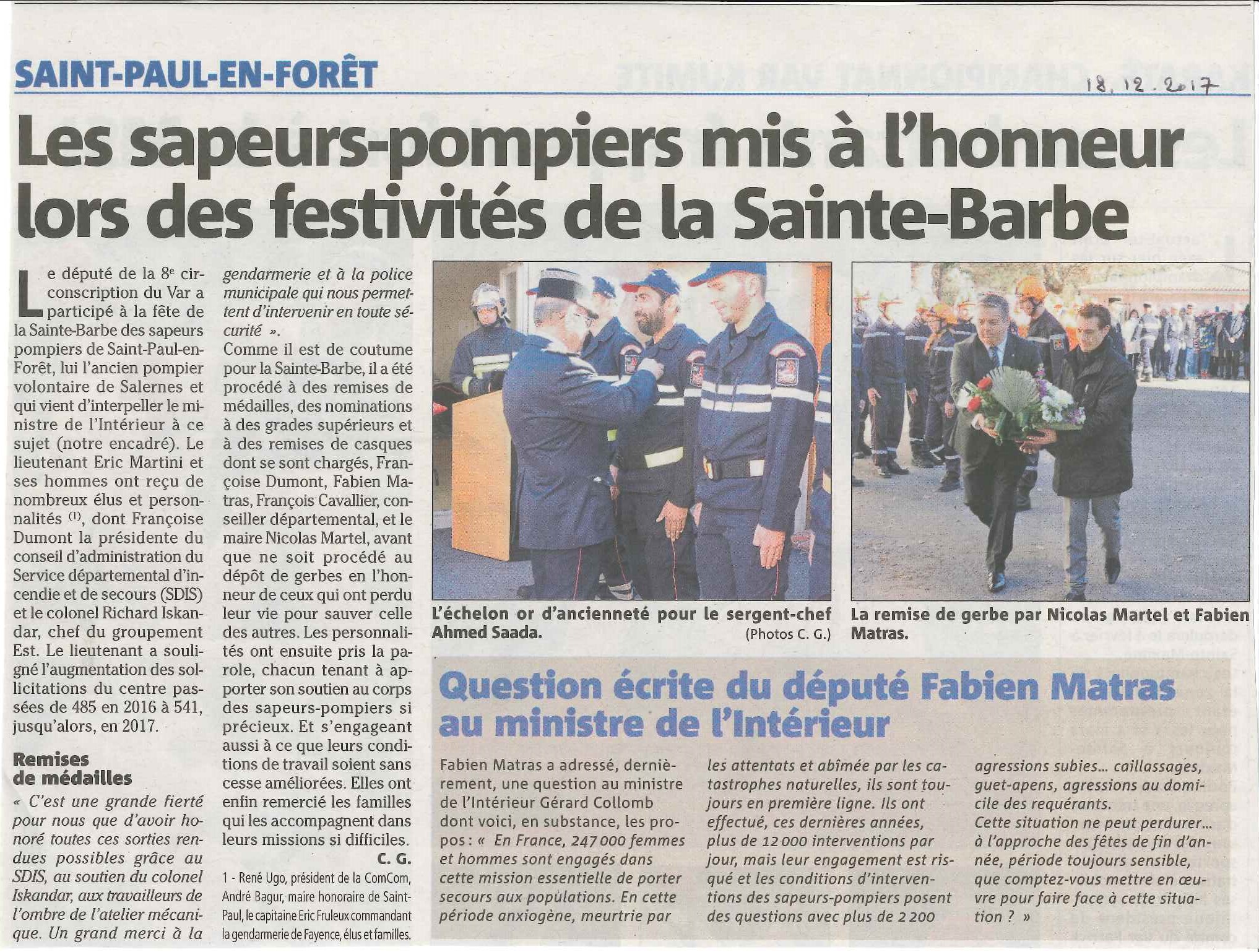 Pompier St Barbe 2017