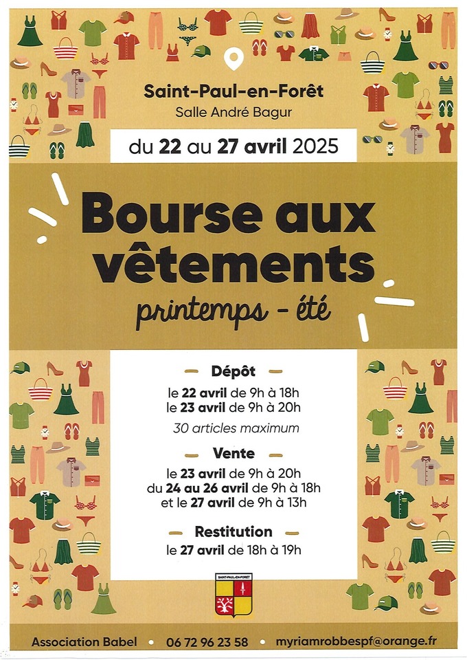 bourse aux vêtements printemps été