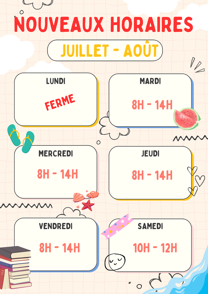 Horaires média été 2023