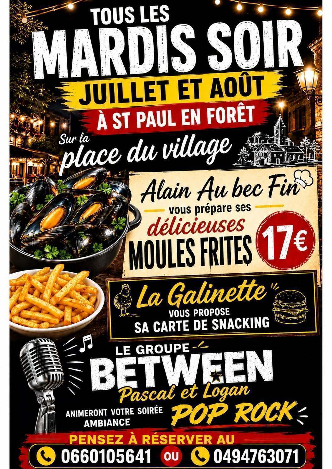 Moules Frites et animation Musicale